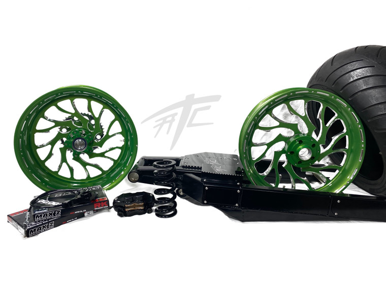 NINJA 300 STEALTH FAT TIRE KIT ILLUSION GREEN HELLIAN WHEEL 04-15