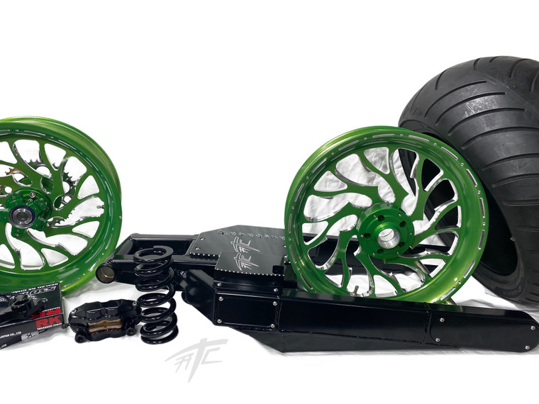 ろっく NINJA 300 STEALTH FAT TIRE KIT ILLUSION GREEN HELLIAN WHEEL 00-05