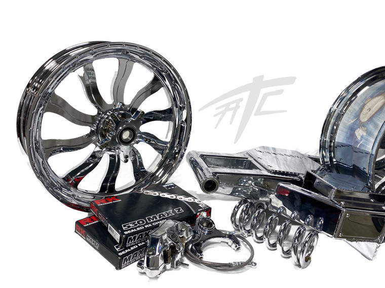 NINJA 330 CHROME FAT TIRE KIT CHROME INFERNO WHEELS 12-20