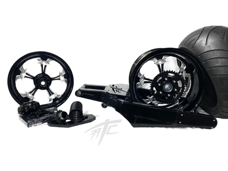 360 OSD FAT TIRE KIT BLACK CONTRAST ST FIGHTER WHEELS 08-12 SUZUKI HAYABUSA