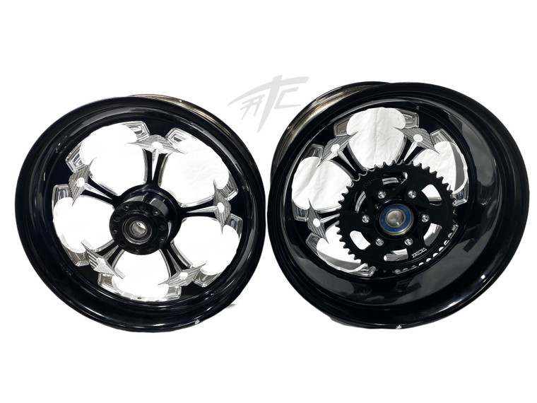 360 FAT TIRE BLACK CONTRAST ST FIGHTER WHEELS 12-20 KAWASAKI NINJA