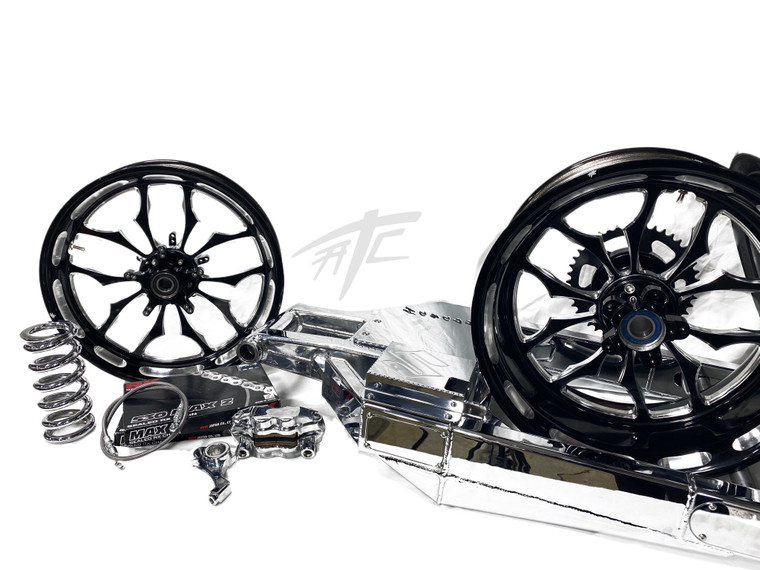 360 CHROME FAT TIRE KIT BLACK CONTRAST RECLUSE WHEELS 12-20