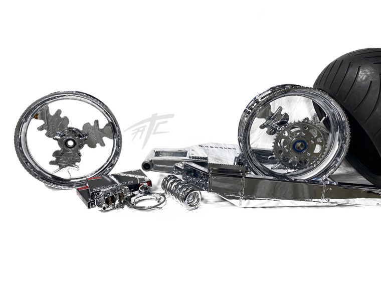 360 CHROME ARM FAT TIRE KIT CHROME KANJI WHEELS 06-11 KAWASAKI