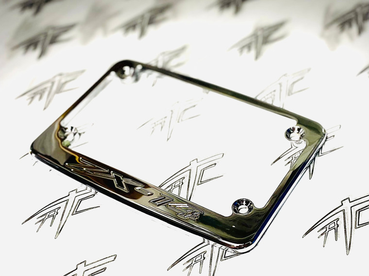 ZX14 ENGRAVED CHROME LICENSE PLATE FRAME 06-11 KAWASAKI NINJA ZX14