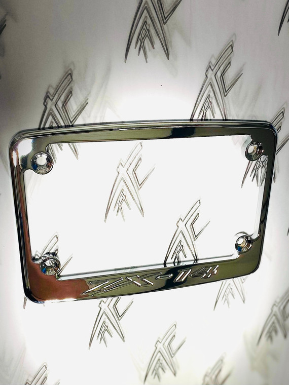 ZX14 ENGRAVED CHROME LICENSE PLATE FRAME 06-11 KAWASAKI NINJA ZX14