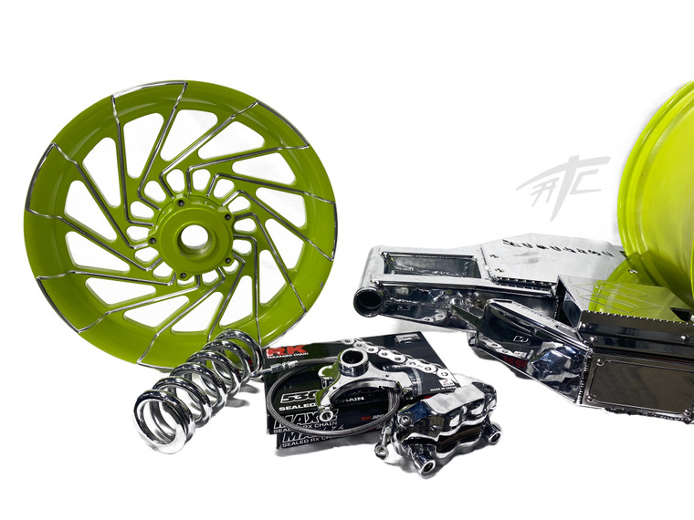 NINJA 330 FAT TIRE KIT NEON MAYHEM WHEELS CHROME ARM 12-20