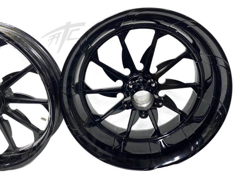 new！ 300 FAT TIRE SOLID BLACK TORNADO WHEELS 12-20 KAWASAKI NINJA