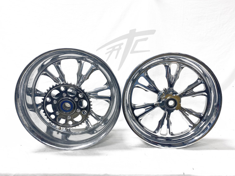 … NINJA STOCK SIZE CHROME SMOOTH VANDETTA WHEELS 12-20 KAWASAKI