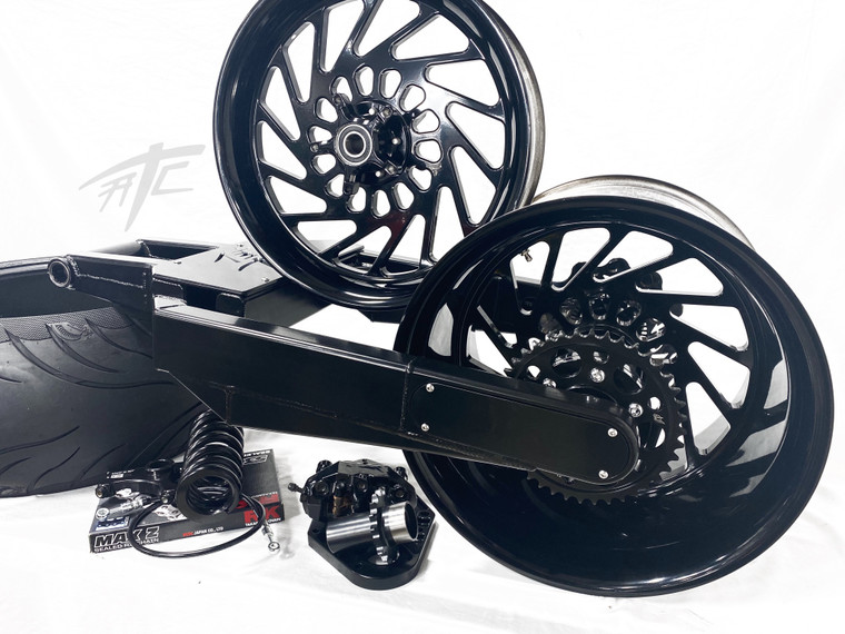 ma〜ma 330 OSD FAT TIRE KIT SOLID BLACK MAYHEM WHEELS 06-11 KAWASAKI
