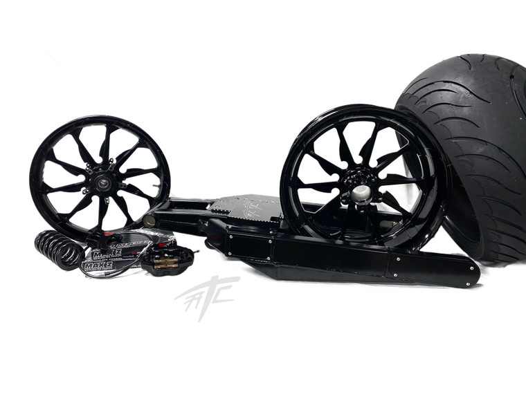 360 STEALTH FAT TIRE KIT SOLID BLACK TORNADO WHEELS 12-20 KAWASAKI