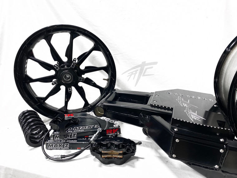 360 STEALTH FAT TIRE KIT SOLID BLACK TORNADO WHEELS 12-20 KAWASAKI