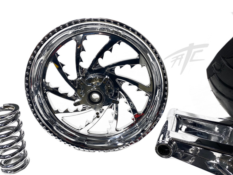 とと NINJA 300 CHROME FAT TIRE KIT CHROME PIRANHA WHEELS 12-20