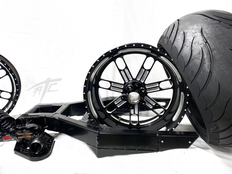 300 OSD FAT TIRE KIT BLACK CONTRAST SLAM WHEELS 06-11 KAWASAKI