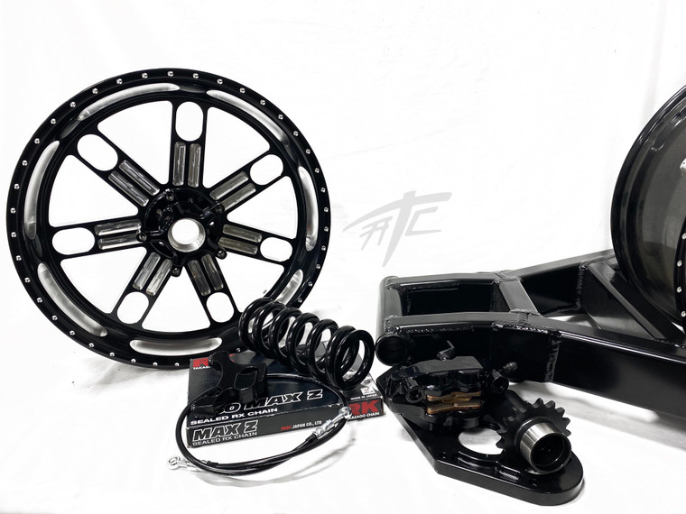 300 OSD FAT TIRE KIT BLACK CONTRAST SLAM WHEELS 12-25 KAWASAKI