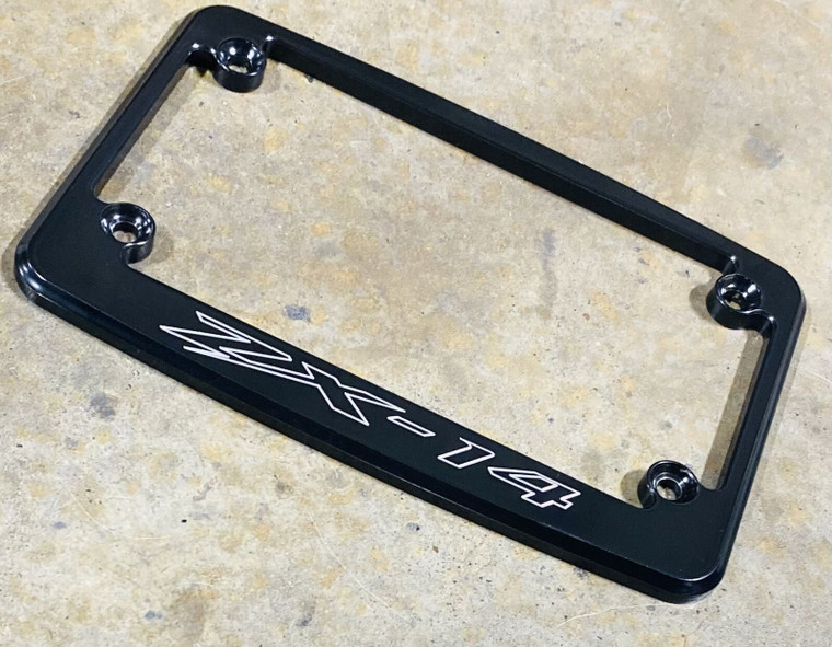 BLACK CONTRAST LICENSE PLATE FRAME & CHROME PEG TAG BRACKET 06-22