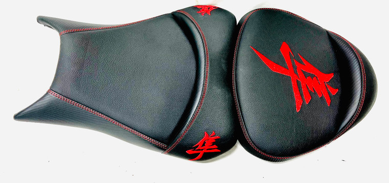 Custom (White+Black+Red) Seat Cover Suzuki GSX1300R Hayabusa 2008-2020 (2 Gen