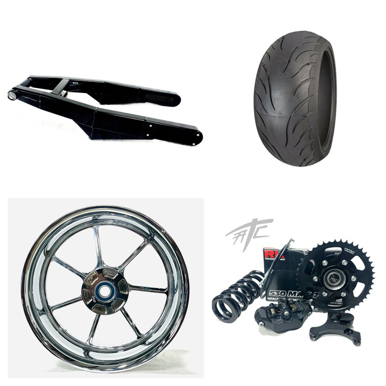 HAYABUSA 300 STEALTH FAT TIRE KIT CHROME REPLICA WHEEL 2022-2024 SUZUKI HAYABUSA