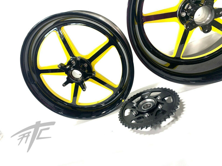 NINJA STOCK SIZE BLACK AND YELLOW ALL STAR WHEELS 12-22 KAWASAKI