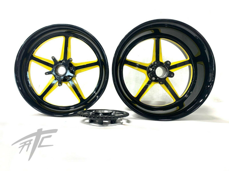 NINJA 300 FAT TIRE BLACK AND YELLOW ALL STAR WHEELS 06-11 KAWASAKI