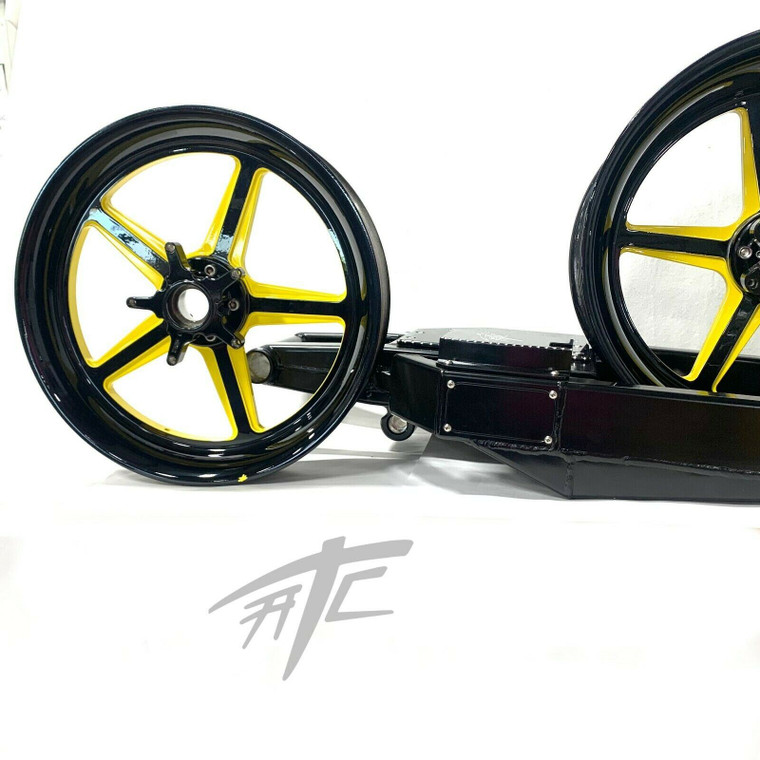 専用4 360 FAT TIRE KIT BLACK & YELLOW ALL STAR WHEELS 06-11 KAWASAKI