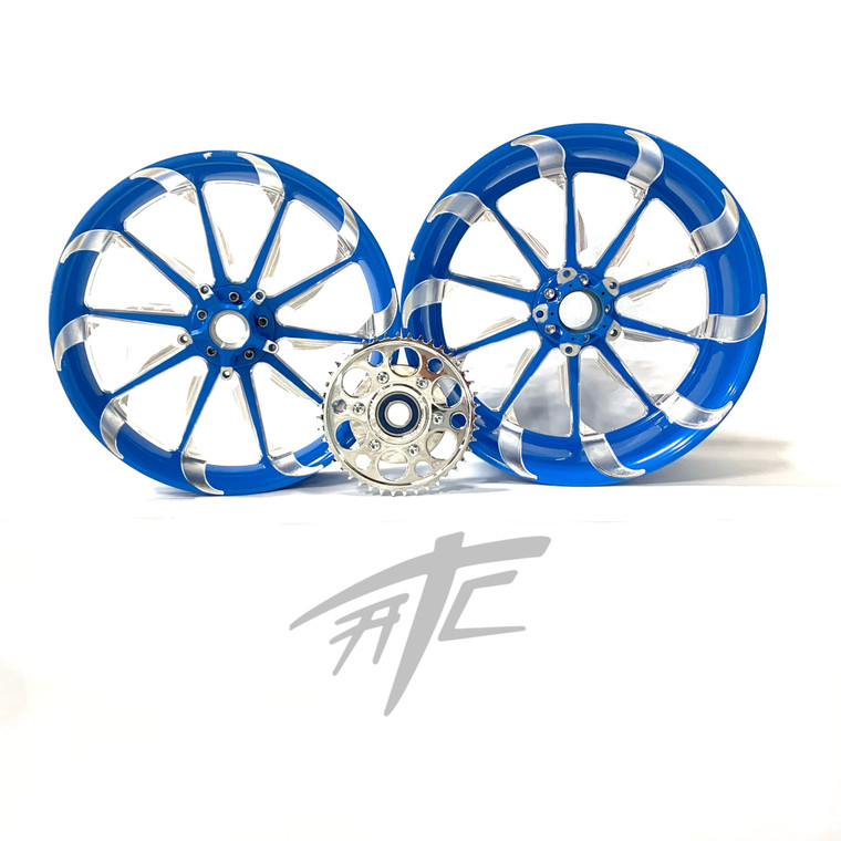 ユウ NINJA 240 FAT TIRE SKIERS BLUE TORNADO WHEELS 06-11 KAWASAKI NINJA