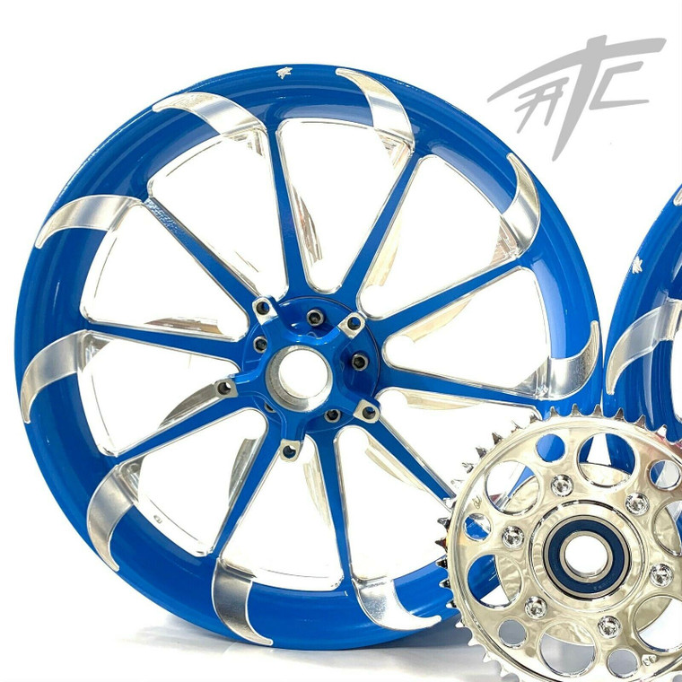 NINJA STOCK SIZE SKIERS BLUE TORNADO WHEELS 12-22 KAWASAKI