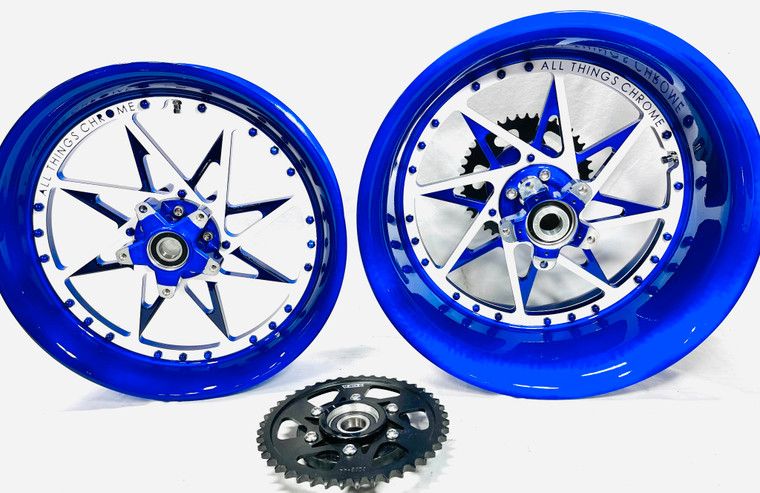 NINJA 360 BLUE-WHITE CENTERS SWITCHBACK WHEELS 06-11 KAWASAKI