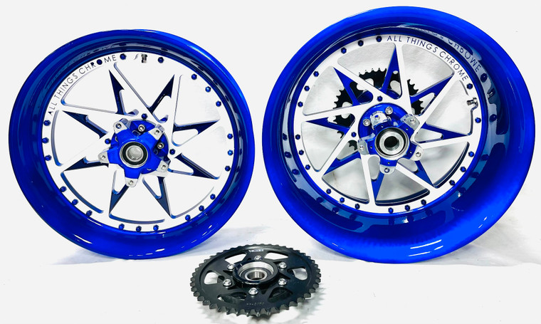 専用２ NINJA 360 BLUE-WHITE CENTERS SWITCHBACK WHEELS 12-22 KAWASAKI