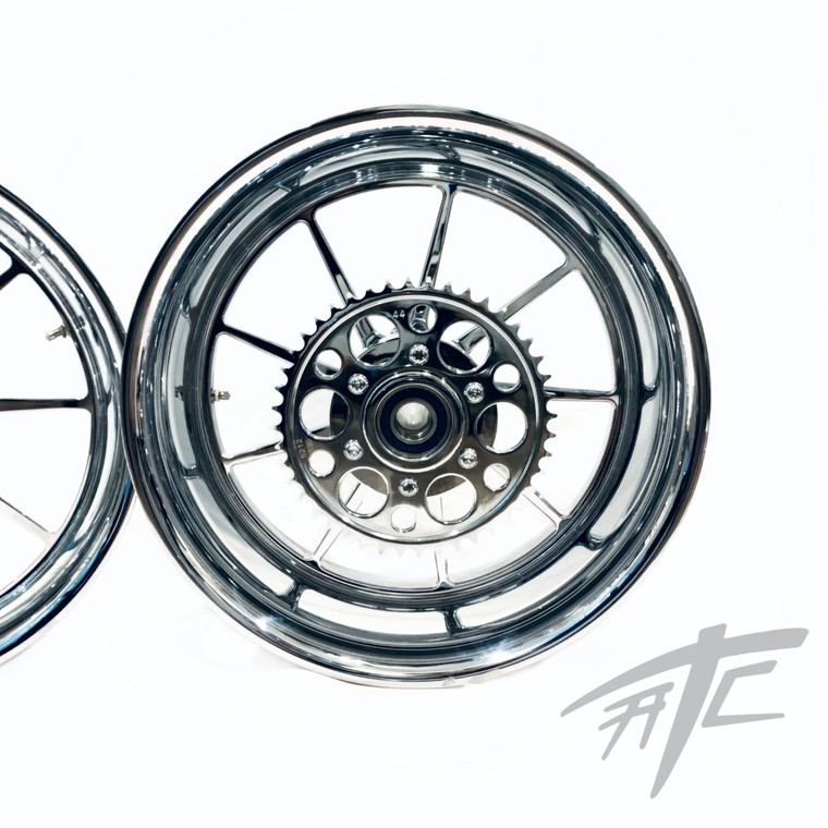 240 FAT TIRE KIT CHROME OMNI WHEELS BLACK STEALTH ARM 06-11