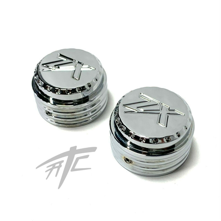 ココページ ZX-14R CHROME DIAMOND CUT “ZX” ENGRAVED FORK CAPS 2012-2024