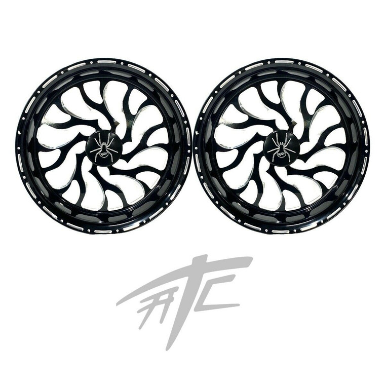 SPYDER 20" BLACK CONTRAST CUT HELLIAN WHEELS (2) 2010-2020 CAN-AM SPYDER