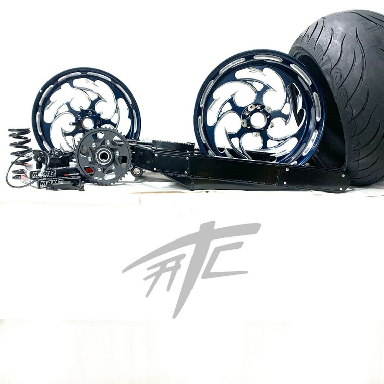 300 FAT TIRE KIT MISTY MIDNIGHT WHEELS BLACK ARM 12-22 KAWASAKI