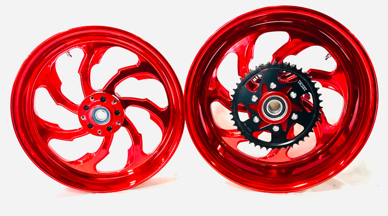 360 FAT TIRE CANDY RED SAMURAI WHEELS 12-22 KAWASAKI NINJA ZX-14R