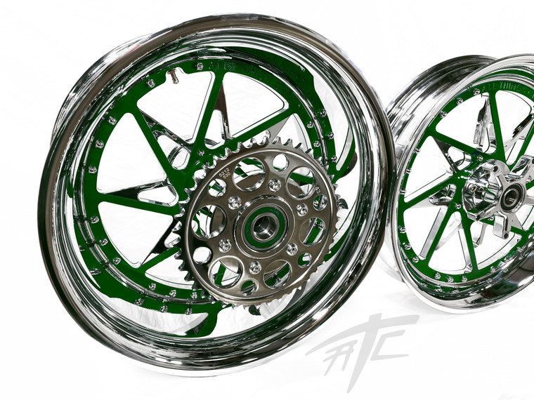  240 FAT TIRE KIT CHROME & GREEN SWITCHBACK BLACK ARM 06-11