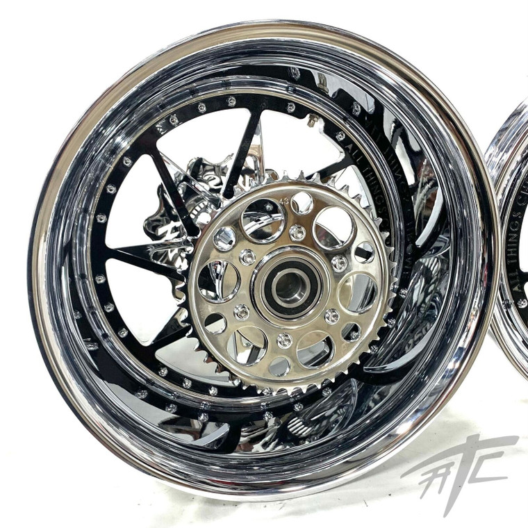 専用③ NINJA STOCK SIZE CHROME & BLACK SWITCHBACK WHEELS 12-22 KAWASAKI