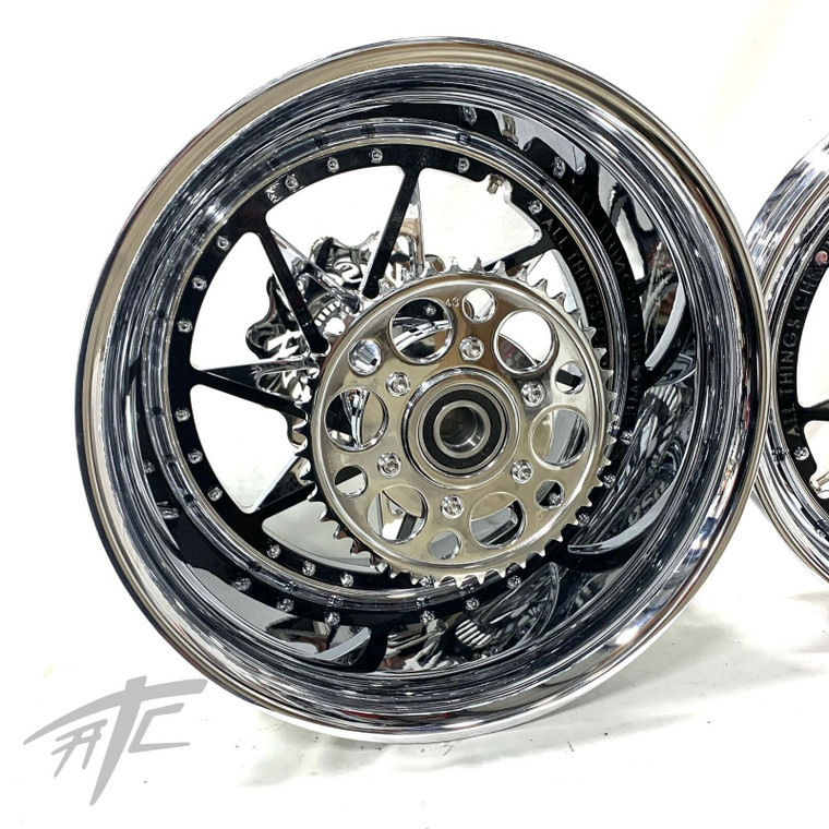 NINJA 300 FAT TIRE CHROME AND BLACK SWITCHBACK WHEELS 12-22