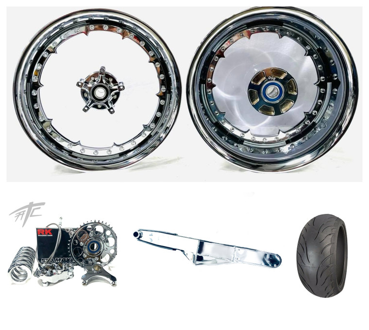 360 KIT CHROME "EVERCLEAR" WHEELS CHROME STEALTH ARM 2022-2024 SUZUKI HAYABUSA