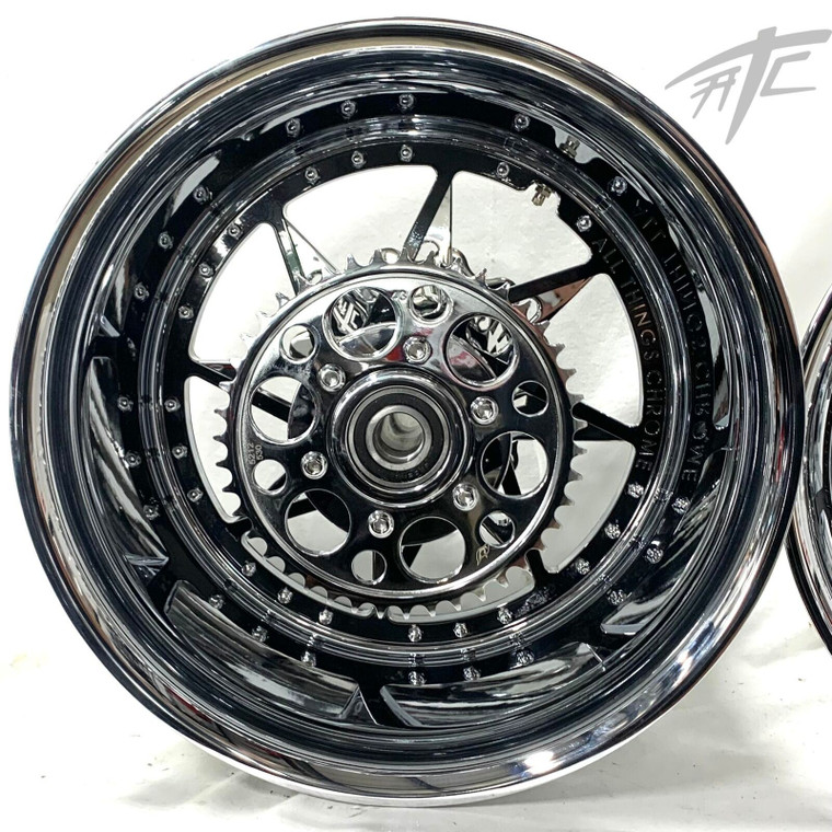 NINJA 330 FAT TIRE CHROME AND BLACK SWITCHBACK WHEELS 12-22