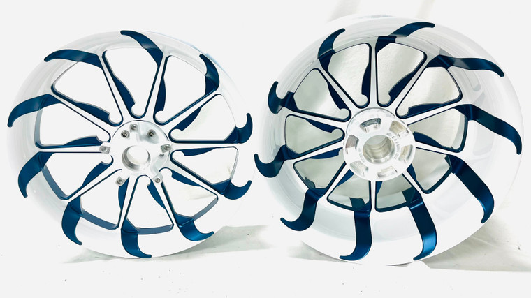 Ys NINJA 330 WHITE & CUSTOM BLUE TORNADO WHEELS 12-22 KAWASAKI NINJA
