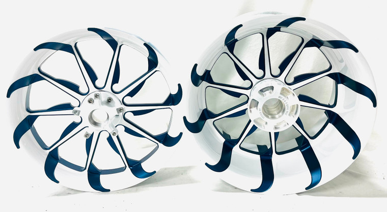 NINJA 300 WHITE & CUSTOM BLUE TORNADO WHEELS 06-11 KAWASAKI NINJA