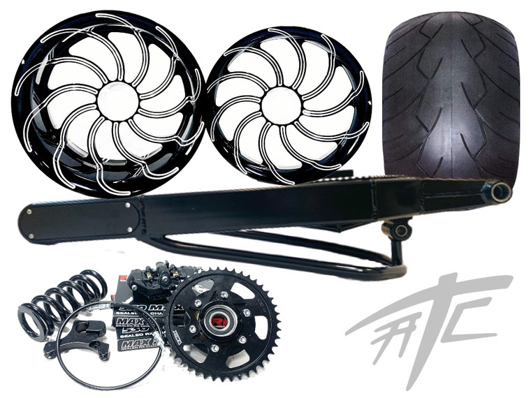 330 FAT TIRE KIT BLACK CONTRAST CHAOS WHEEL BLACK ARM 01-05 SUZUKI GSXR 600 750