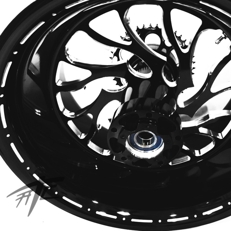 、 240 FAT TIRE KIT BLACK CONTRAST HELLIAN WHEELS CHROME 12-22