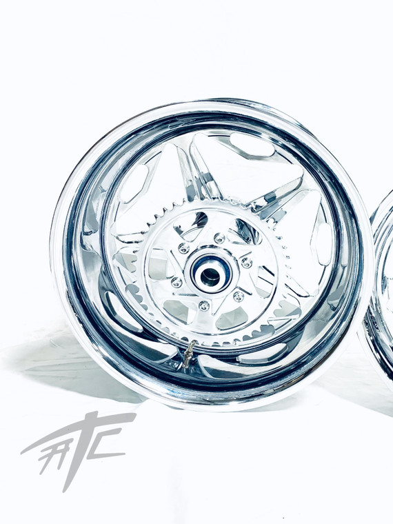 240 FAT TIRE KIT CHROME SPEED STAR WHEELS CHROME ARM 12-22