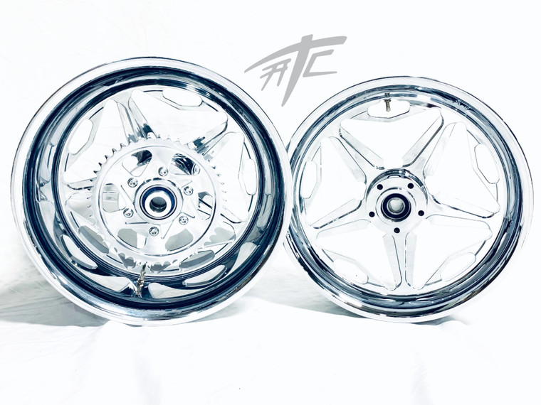 ・ 240 FAT TIRE KIT CHROME SPEED STAR WHEELS CHROME ARM 12-22