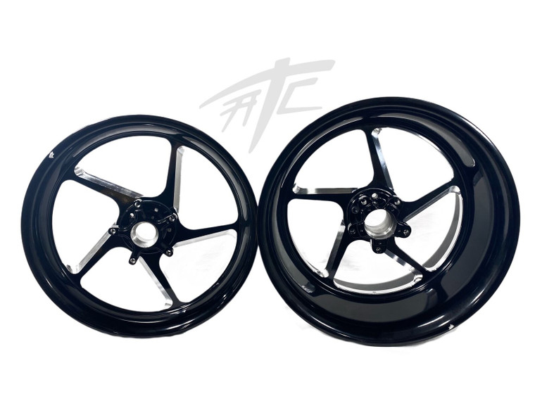 240 FAT TIRE KIT BLACK CONTRAST JEDI WHEELS CHROME 12-22 KAWASAKI
