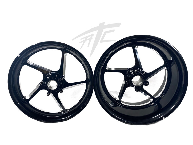 240 FAT TIRE KIT BLACK CONTRAST JEDI WHEELS CHROME 12-22 KAWASAKI