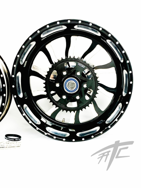 240 FAT TIRE KIT BLACK CONTRAST INFERNO WHEELS 12-22 KAWASAKI