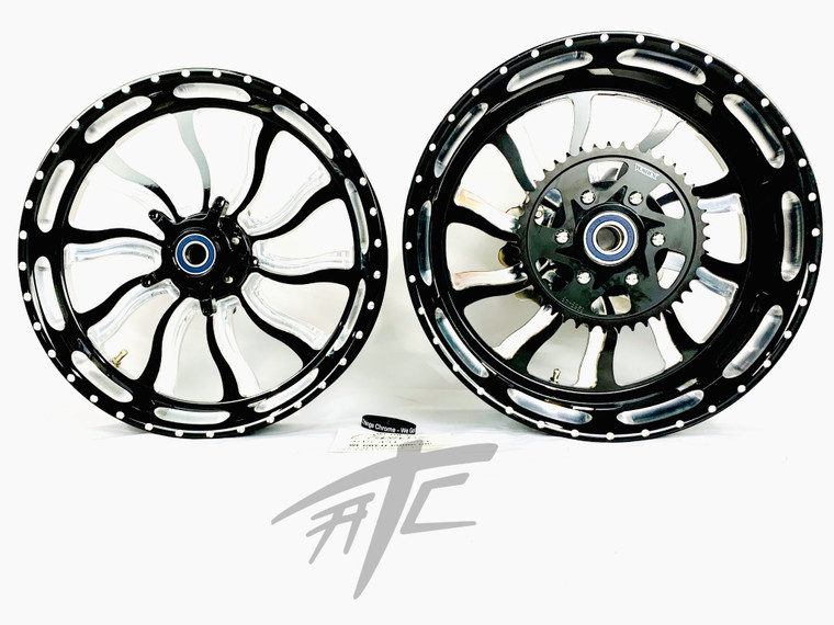 240 FAT TIRE KIT BLACK CONTRAST INFERNO WHEELS 12-22 KAWASAKI