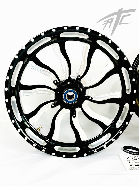 240 FAT TIRE KIT BLACK CONTRAST INFERNO WHEELS 12-22 KAWASAKI