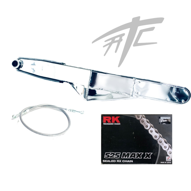 CHROME STEALTH STOCK WIDE EXTENDED ARM CHAIN BRAKE LINE 06-07 SUZUKI GSXR600 750
